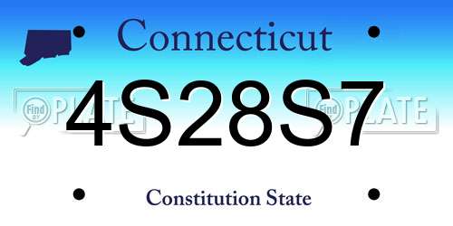 4S28S7 Connecticut License Plate