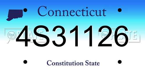 4S31126 Connecticut License Plate
