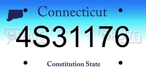 4S31176 Connecticut License Plate