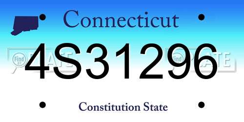 4S31296 Connecticut License Plate