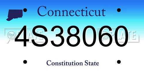 4S38060 Connecticut License Plate