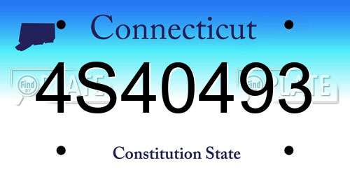 4S40493 Connecticut License Plate