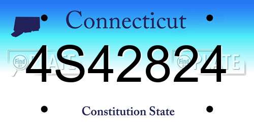 4S42824 Connecticut License Plate