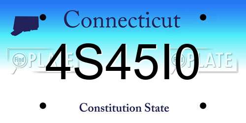 4S45I0 Connecticut License Plate