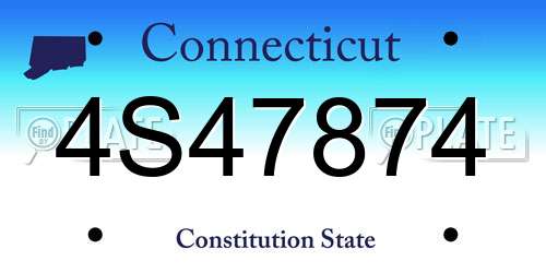 4S47874 Connecticut License Plate