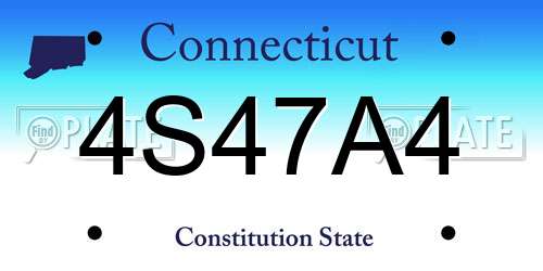 4S47A4 Connecticut License Plate