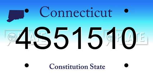 4S51510 Connecticut License Plate
