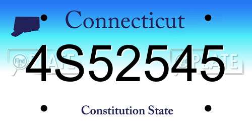 4S52545 Connecticut License Plate