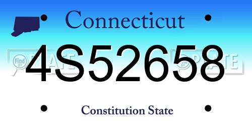 4S52658 Connecticut License Plate