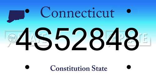 4S52848 Connecticut License Plate