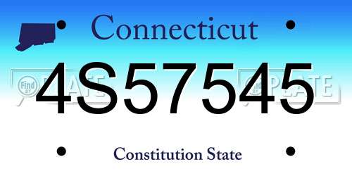 4S57545 Connecticut License Plate