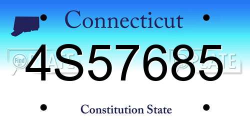 4S57685 Connecticut License Plate
