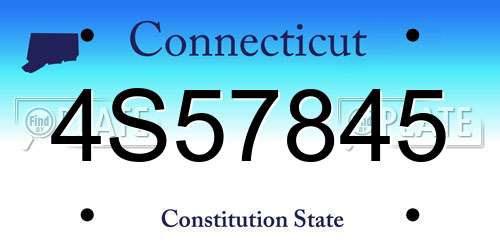 4S57845 Connecticut License Plate
