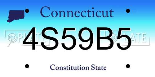 4S59B5 Connecticut License Plate