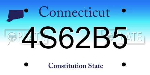 4S62B5 Connecticut License Plate