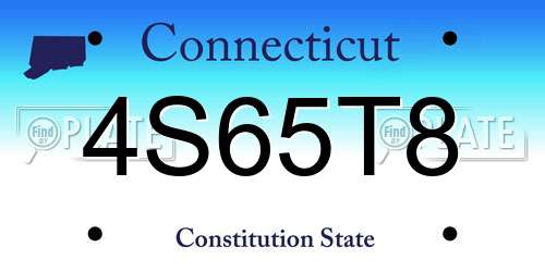 4S65T8 Connecticut License Plate
