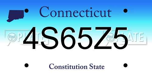 4S65Z5 Connecticut License Plate
