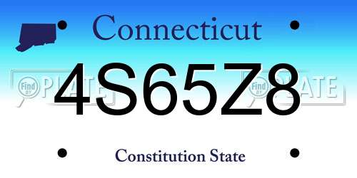 4S65Z8 Connecticut License Plate