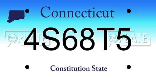 4S68T5 Connecticut License Plate