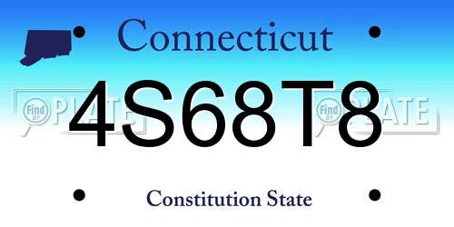4S68T8 Connecticut License Plate