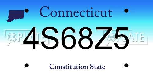 4S68Z5 Connecticut License Plate