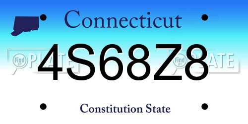 4S68Z8 Connecticut License Plate