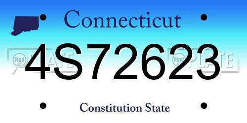 4S72623 Connecticut License Plate