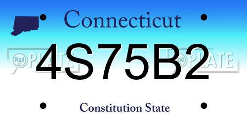 4S75B2 Connecticut License Plate