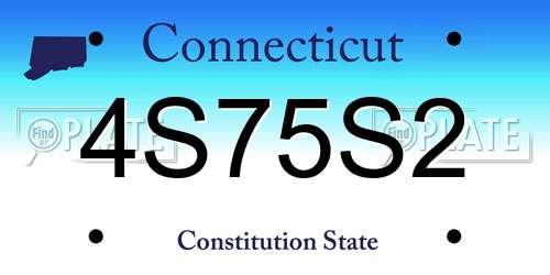 4S75S2 Connecticut License Plate
