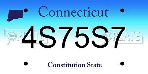 4S75S7 Connecticut License Plate