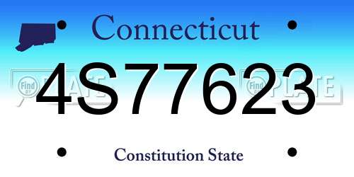 4S77623 Connecticut License Plate
