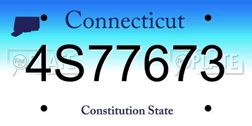 4S77673 Connecticut License Plate