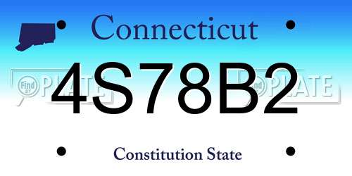 4S78B2 Connecticut License Plate
