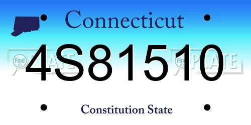 4S81510 Connecticut License Plate