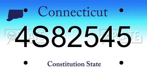 4S82545 Connecticut License Plate