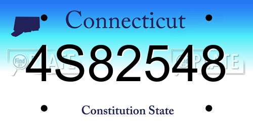 4S82548 Connecticut License Plate