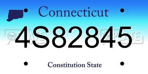 4S82845 Connecticut License Plate