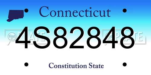 4S82848 Connecticut License Plate