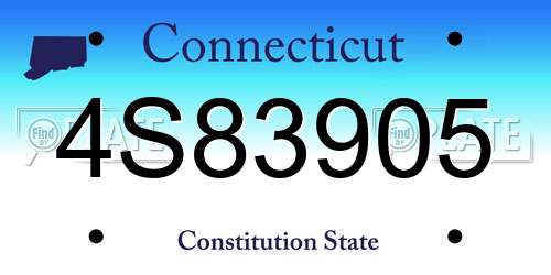 4S83905 Connecticut License Plate
