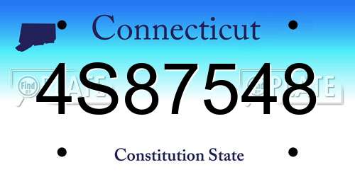 4S87548 Connecticut License Plate
