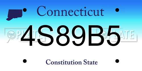 4S89B5 Connecticut License Plate