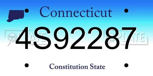 4S92287 Connecticut License Plate