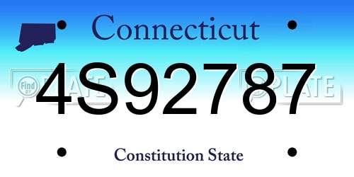 4S92787 Connecticut License Plate