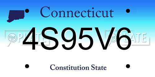 4S95V6 Connecticut License Plate