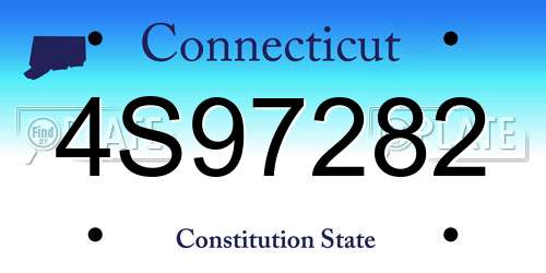 4S97282 Connecticut License Plate