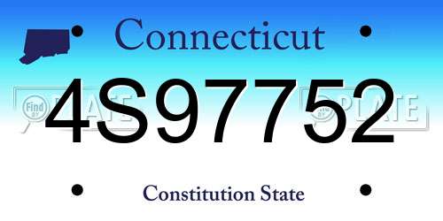4S97752 Connecticut License Plate