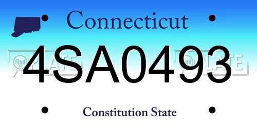 4SA0493 Connecticut License Plate