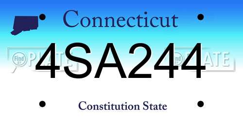 4SA244 Connecticut License Plate