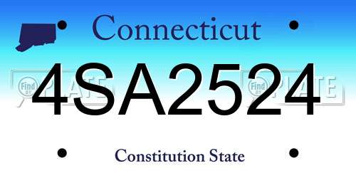 4SA2524 Connecticut License Plate