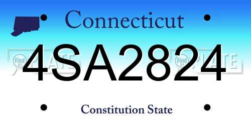 4SA2824 Connecticut License Plate